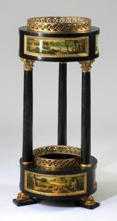 Appraisal: French Empire style two French Empire style parcel gilt and