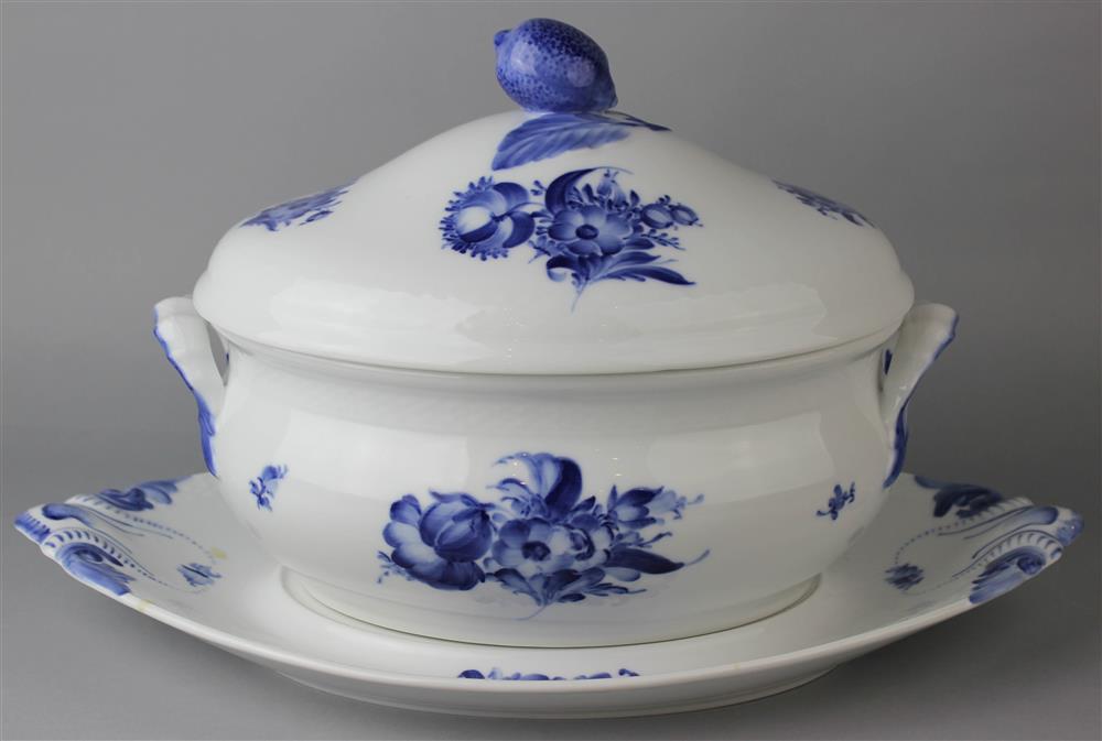 Appraisal: ROYAL COPENHAGEN 'BLUE FLOWER BRAIDED' OVAL TUREEN COVER AND STAND