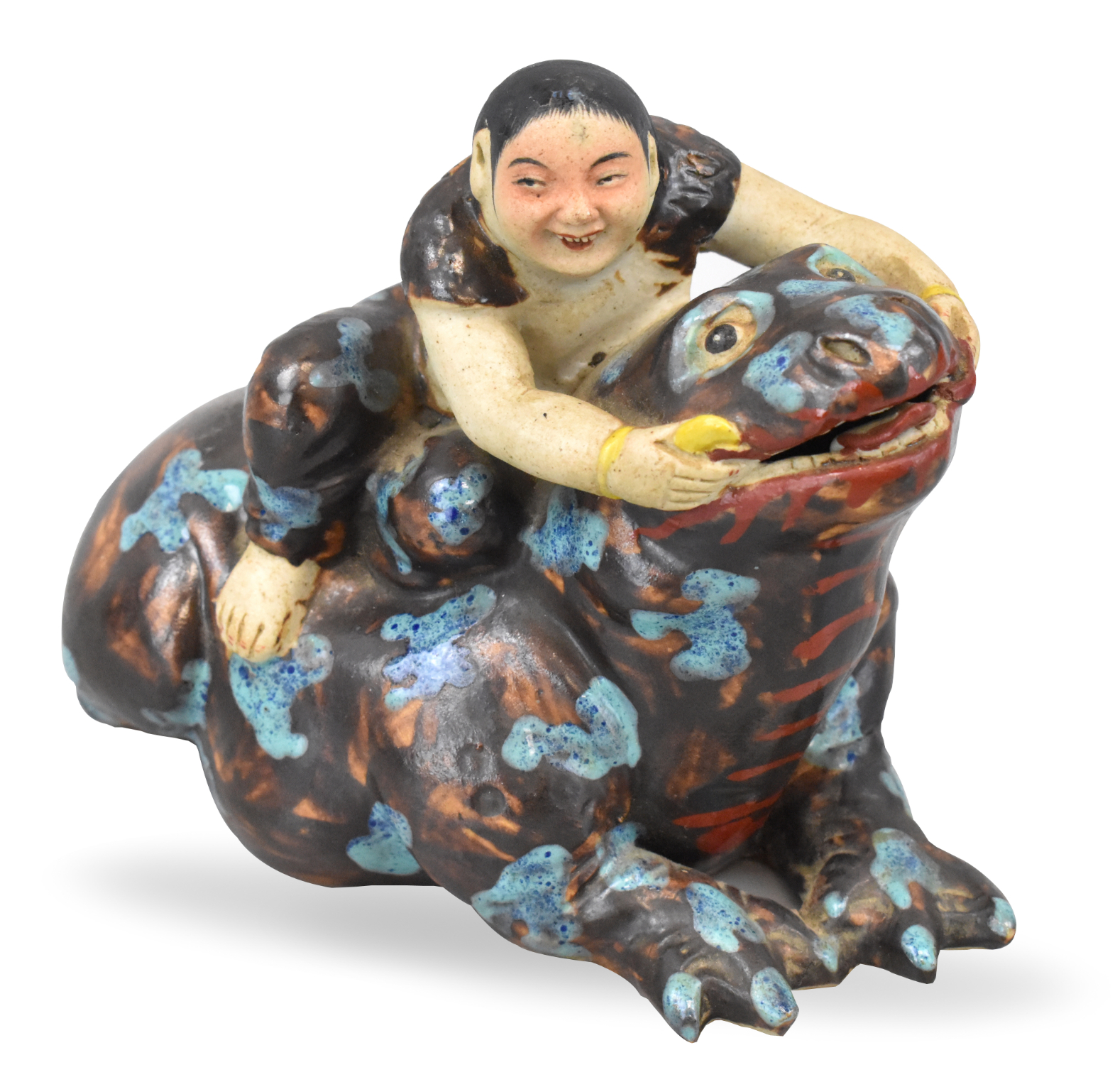 Appraisal: A Chinese ROC Period robin egg glazed Liuhai and toad