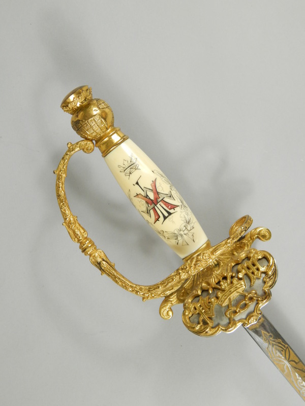 Appraisal: An American Court sword with ivorine handle gilt metal mounts