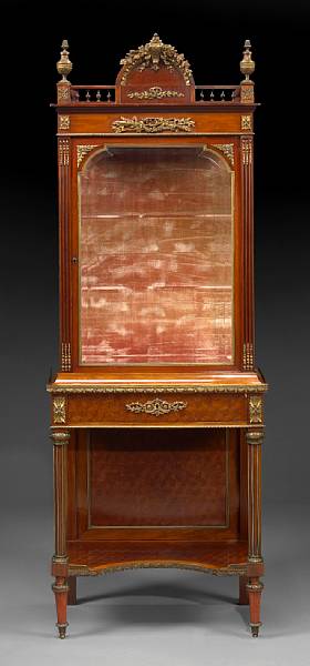 Appraisal: A Louis XVI gilt bronze mounted mahogany vitrine first half