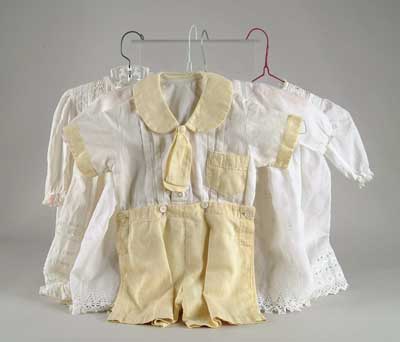 Appraisal: LOT OF FOUR LARGE DOLL OR TODDLER BABY OUTFITS One