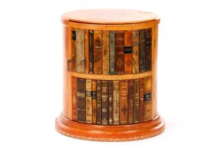 Appraisal: Italian Tooled Leather Faux Book Spine Table Italian late th