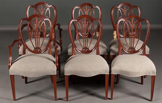 Appraisal: A Set of six Federal style mahogany dining chairs comprising