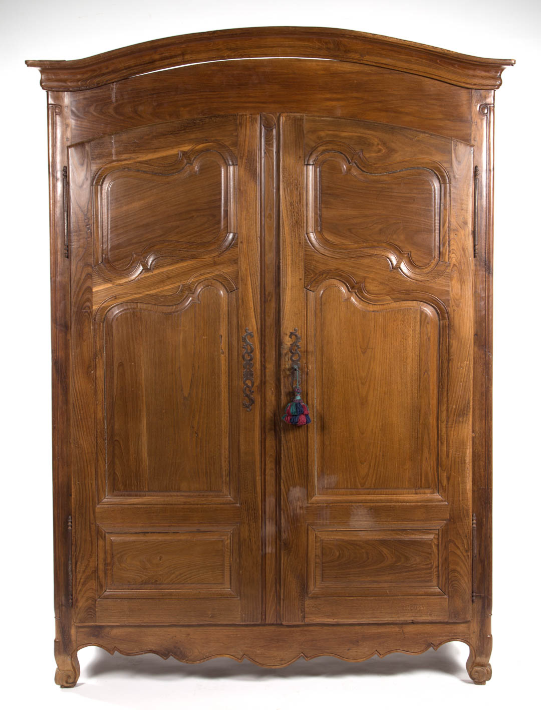 Appraisal: Louis XV Provincial style walnut armoire late th century curved