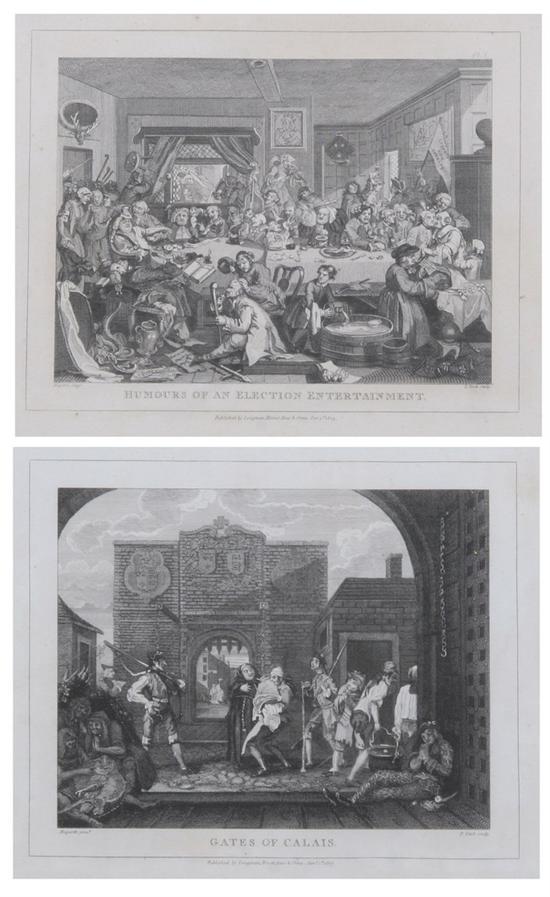 Appraisal: AFTER WILLIAM HOGARTH British - Five black and white engravings