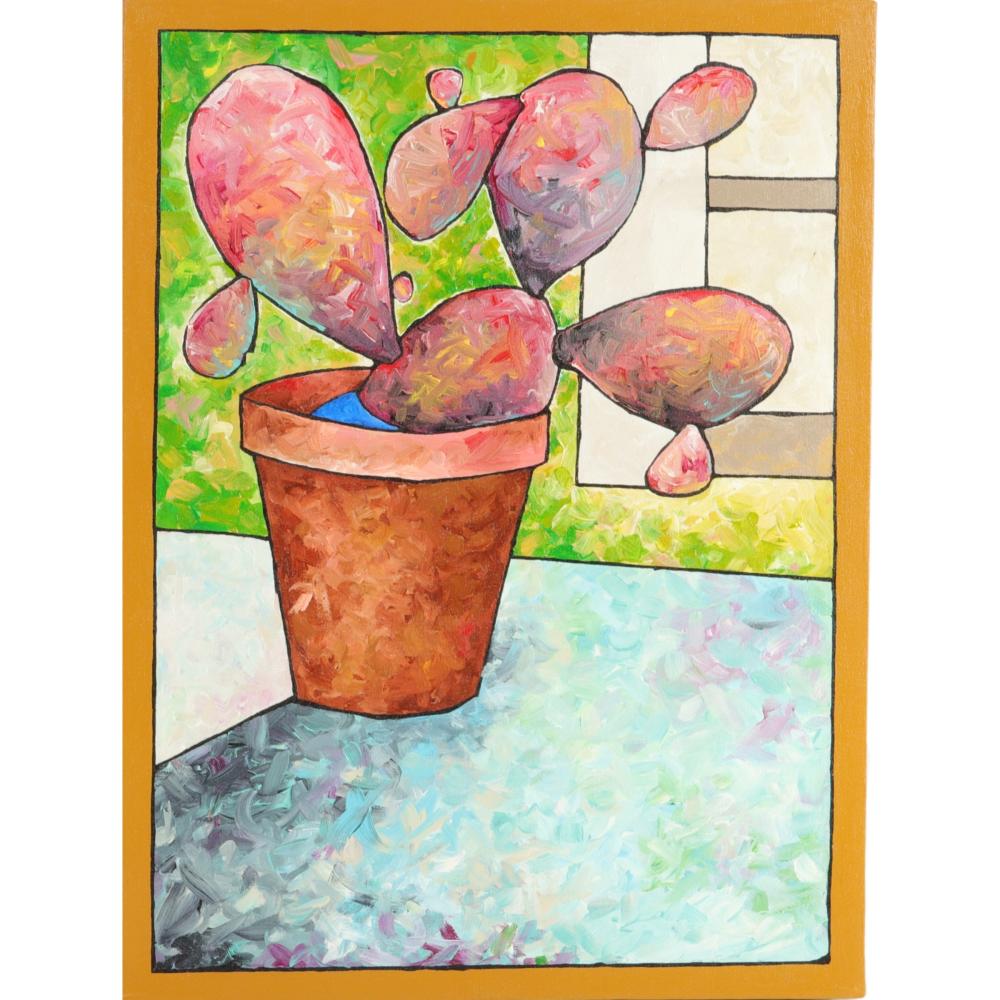 Appraisal: RICHARD DICK HAY INDIANA - UNTITLED CACTUS ACRYLIC ON CANVAS