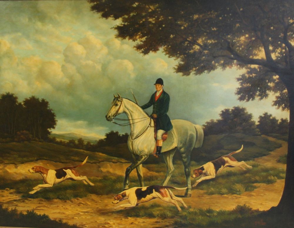 Appraisal: T Fillans Signed Oil On Canvas Horses Signed and from