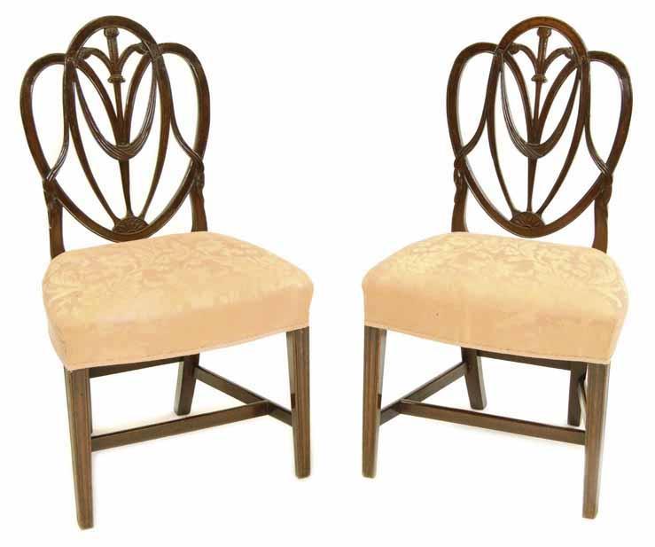 Appraisal: A pair of George III Hepplewhite style mahogany side chairs