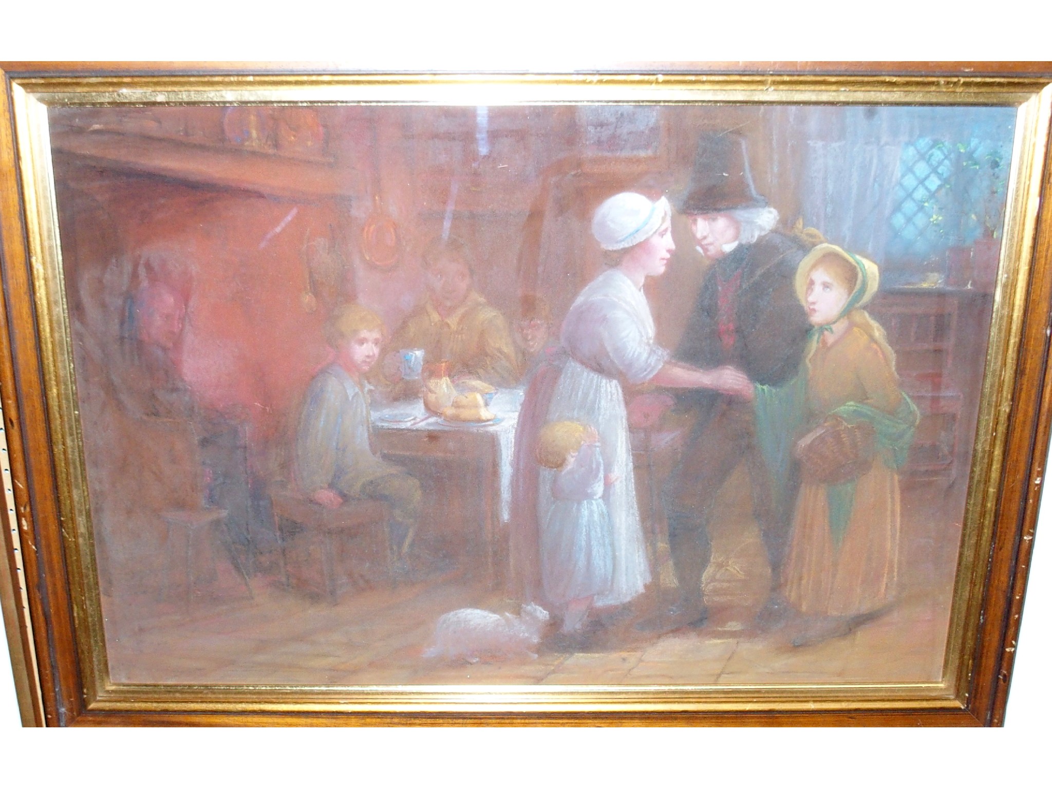 Appraisal: ENGLISH SCHOOL th Century The Visitor pastel