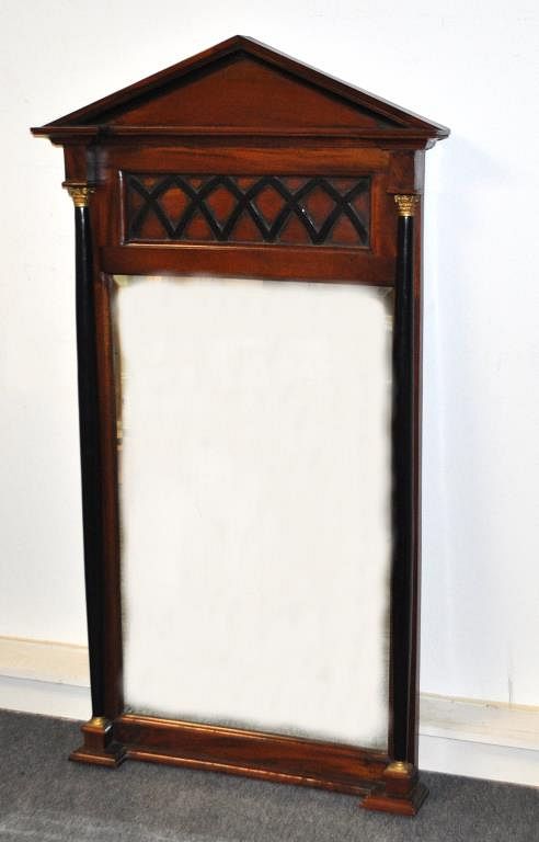 Appraisal: Biedermeier Style Architectural Mirror with beveled glass high wide deep