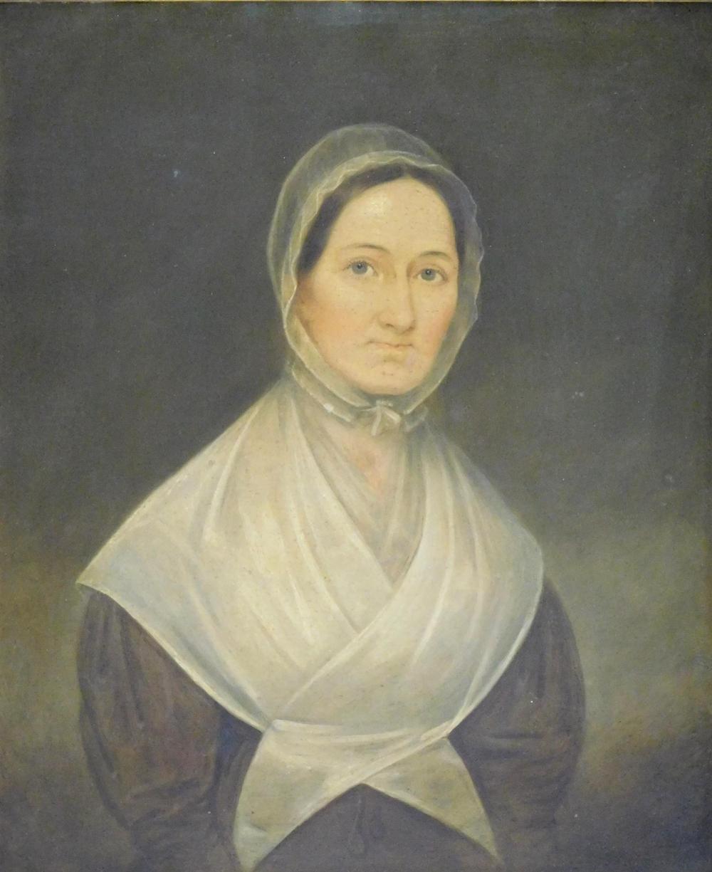 Appraisal: Na ve portrait of Quaker woman American mid th C