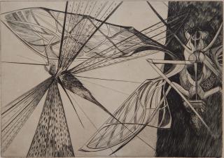 Appraisal: Walter Rogalski etching Walter Rogalski American - - ''Locust''- etching