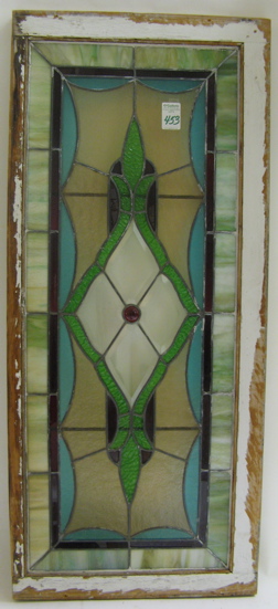 Appraisal: AN AMERICAN STAINED AND LEADED GLASS WINDOW PANEL Centered with