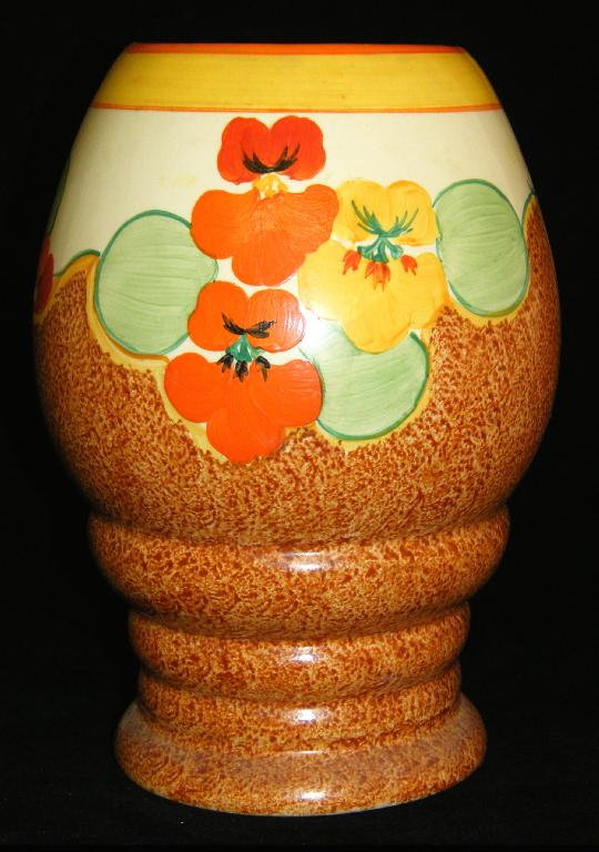 Appraisal: Nasturtium' Bizarre vase shape high small rim restoration