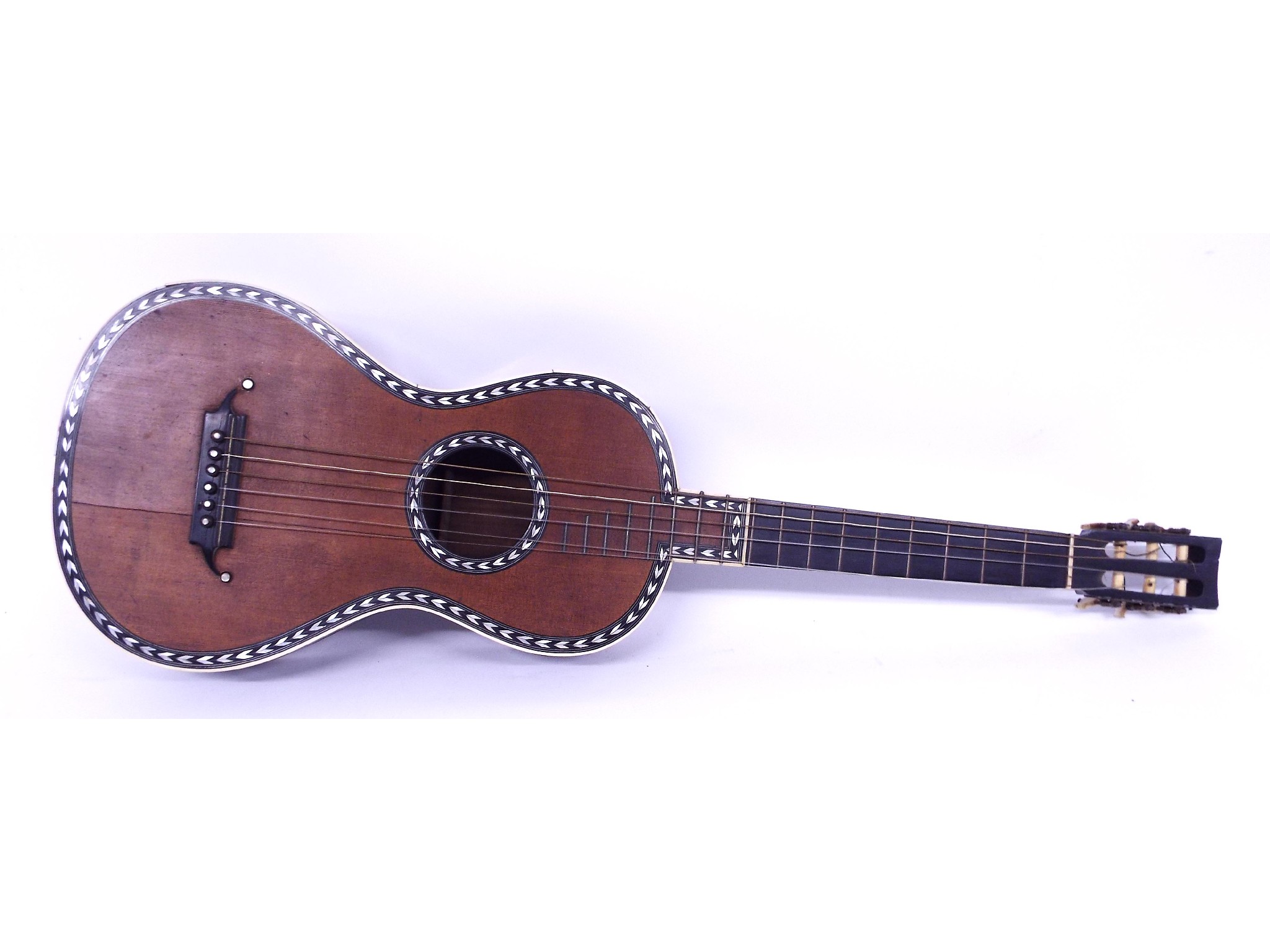 Appraisal: Good th century Mirecourt parlour guitar indistinctly branded to the