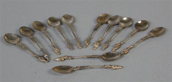 Appraisal: Set of twelve Dutch silver apostle spoons