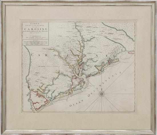 Appraisal: Rare early map of South Carolina by Pierre Mortier CARTE