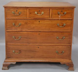 Appraisal: George III walnut chest of drawers circa the rectangular molded