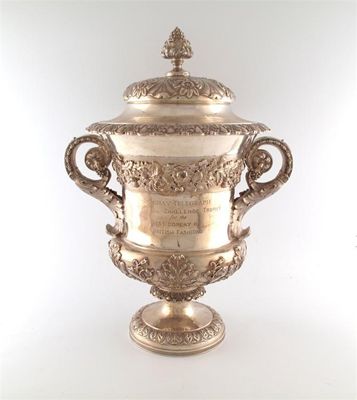 Appraisal: An Edwardian silver two-handled trophy cup and cover By The