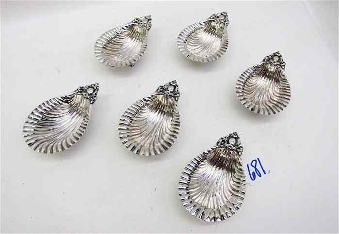 Appraisal: SET OF SIX CHRISTOFLE SILVERPLATED NUT CUPS c late th