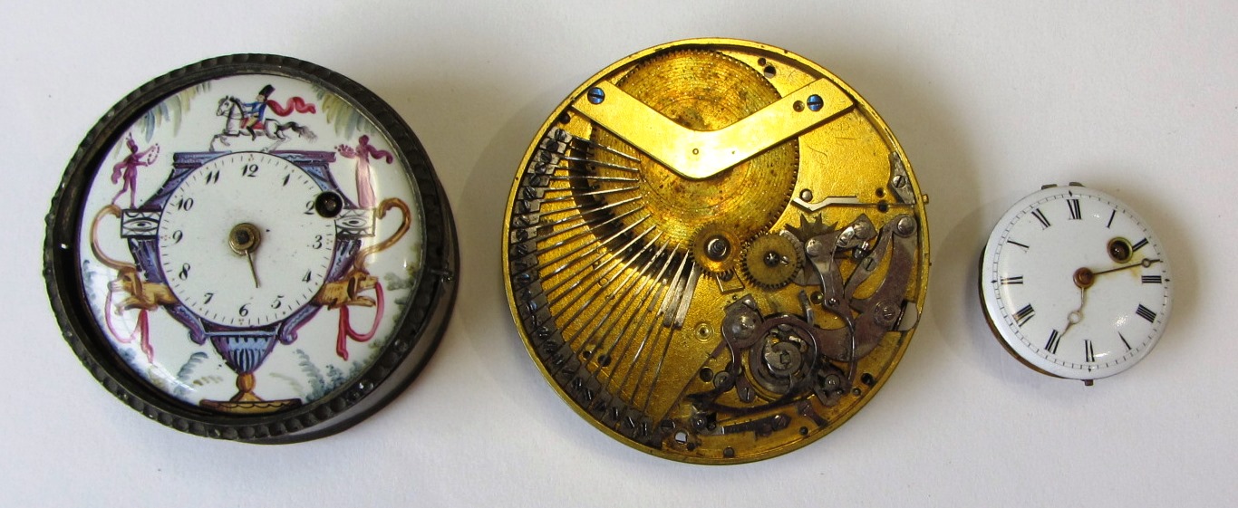 Appraisal: A fusee pocket watch movement the backplate detailed Fres Esquioillons