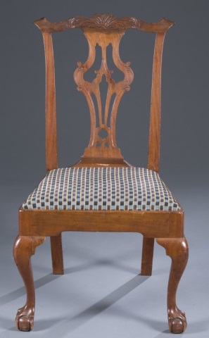 Appraisal: Late th Early th c Walnut Side Chair Serpentine crest