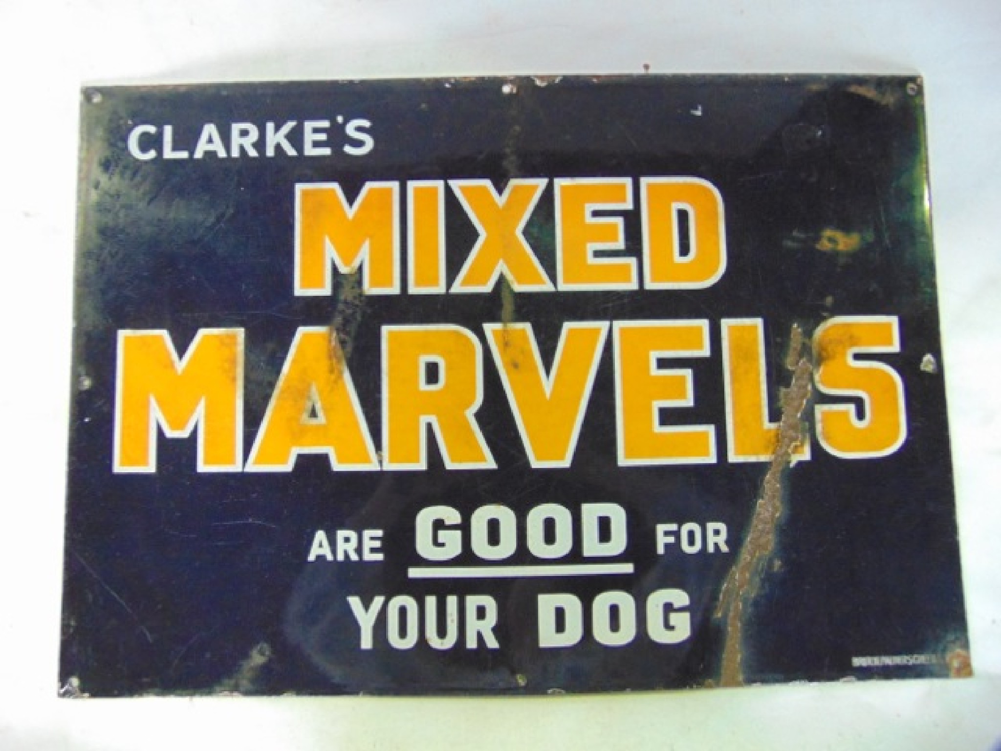 Appraisal: A vintage enamel advertising sign of rectangular form the navy