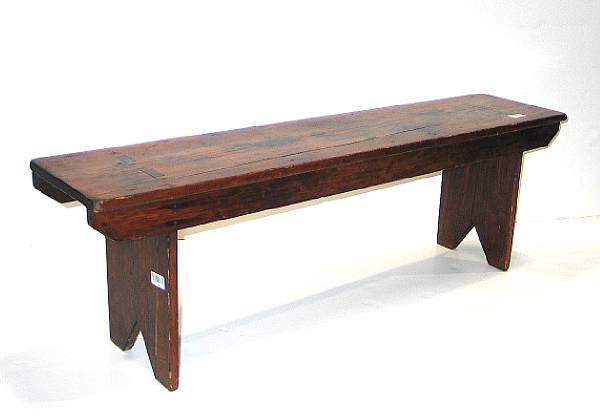 Appraisal: A Provincial pine bench height in width ft in