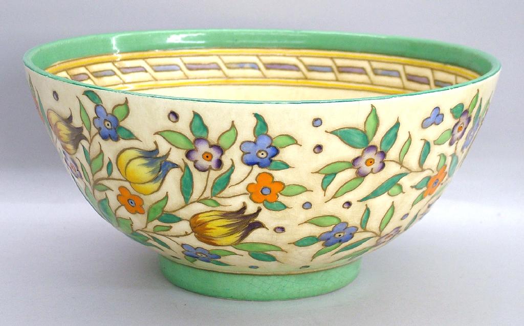 Appraisal: Charlotte Rhead Bursley Ware floral bowl pattern TL diameter at