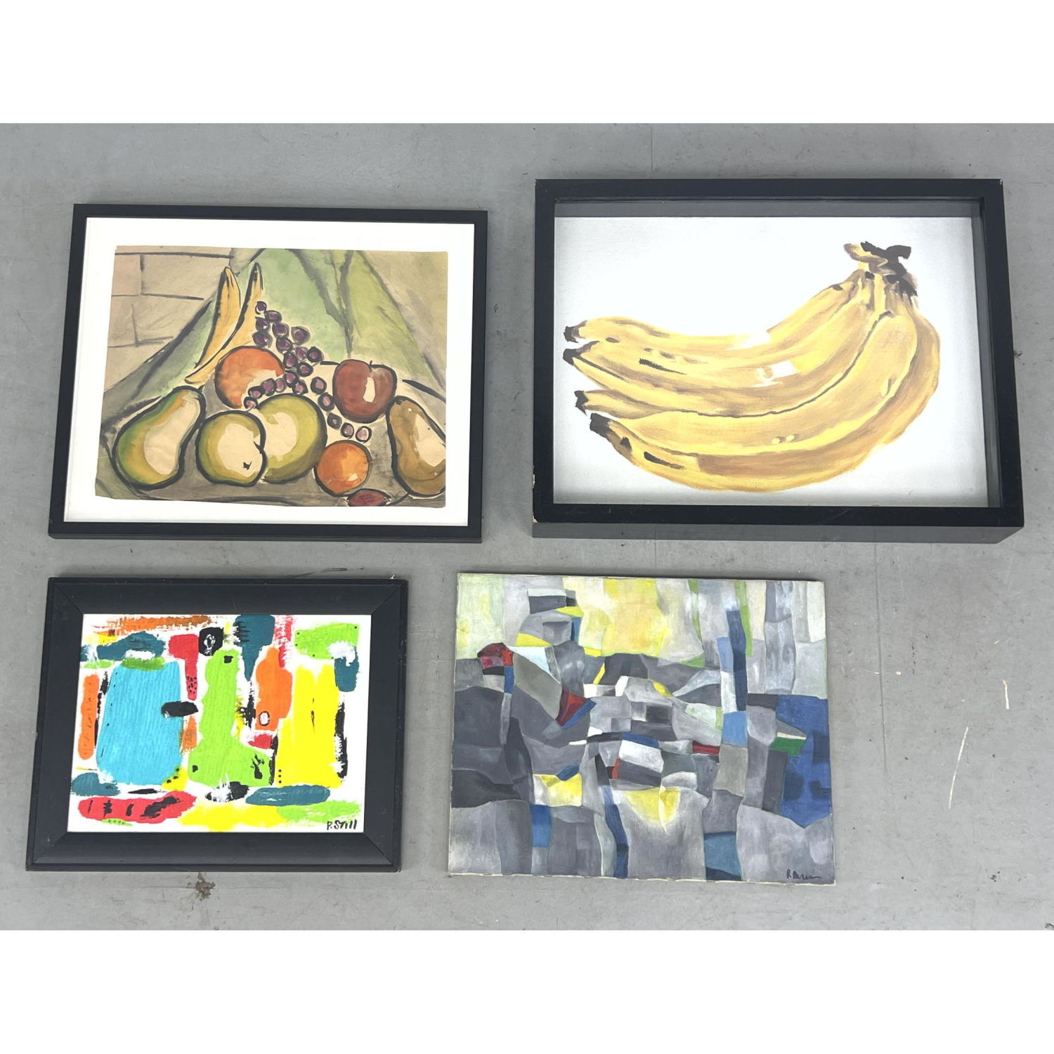 Appraisal: pc Modernist Art Still Life with Bananas Still Life with