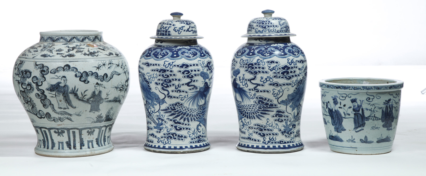 Appraisal: FOUR PIECES OF BLUE AND WHITE PORCELAIN China th century