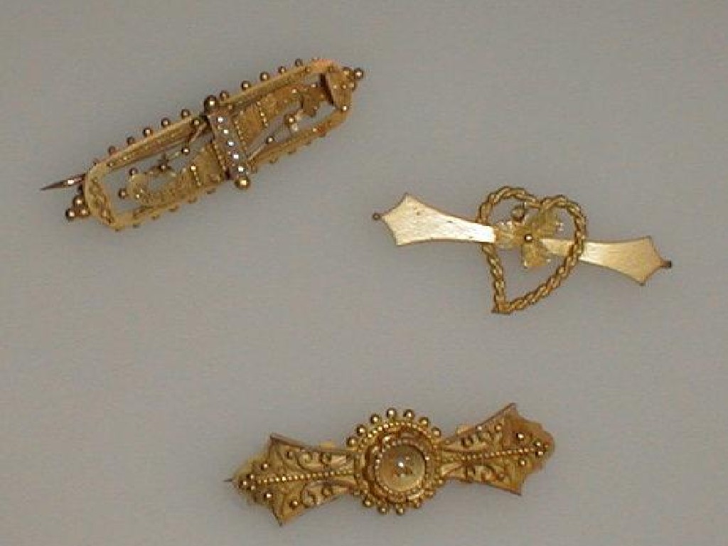 Appraisal: Two bloomed ct gold Victorian brooches and one other