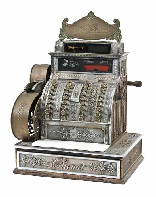 Appraisal: An American Cast Iron Cash Register National having a nickel