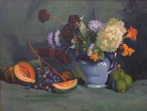 Appraisal: August F Biehle American - Still life Oil on canvas