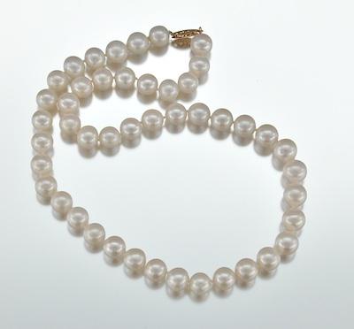 Appraisal: A Princess Length Necklace of Freshwater Cultured - mm Pearls