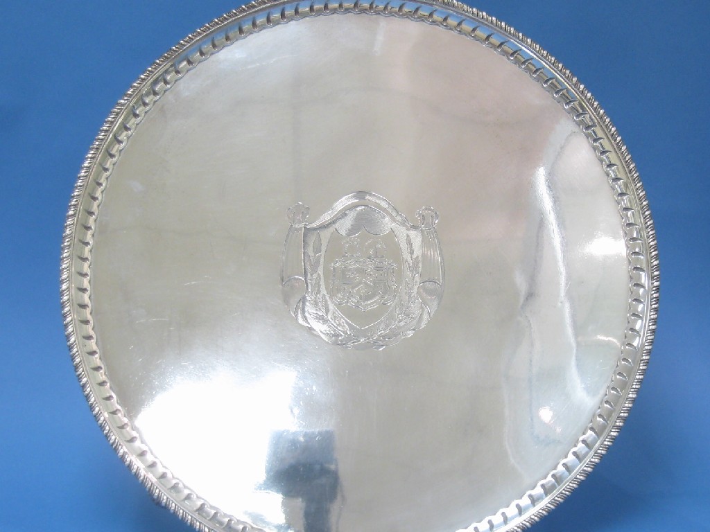 Appraisal: A George III large circular Salver with later engraved coat