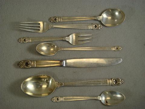 Appraisal: pcs International Royal Danish sterling silver flatware c o ea