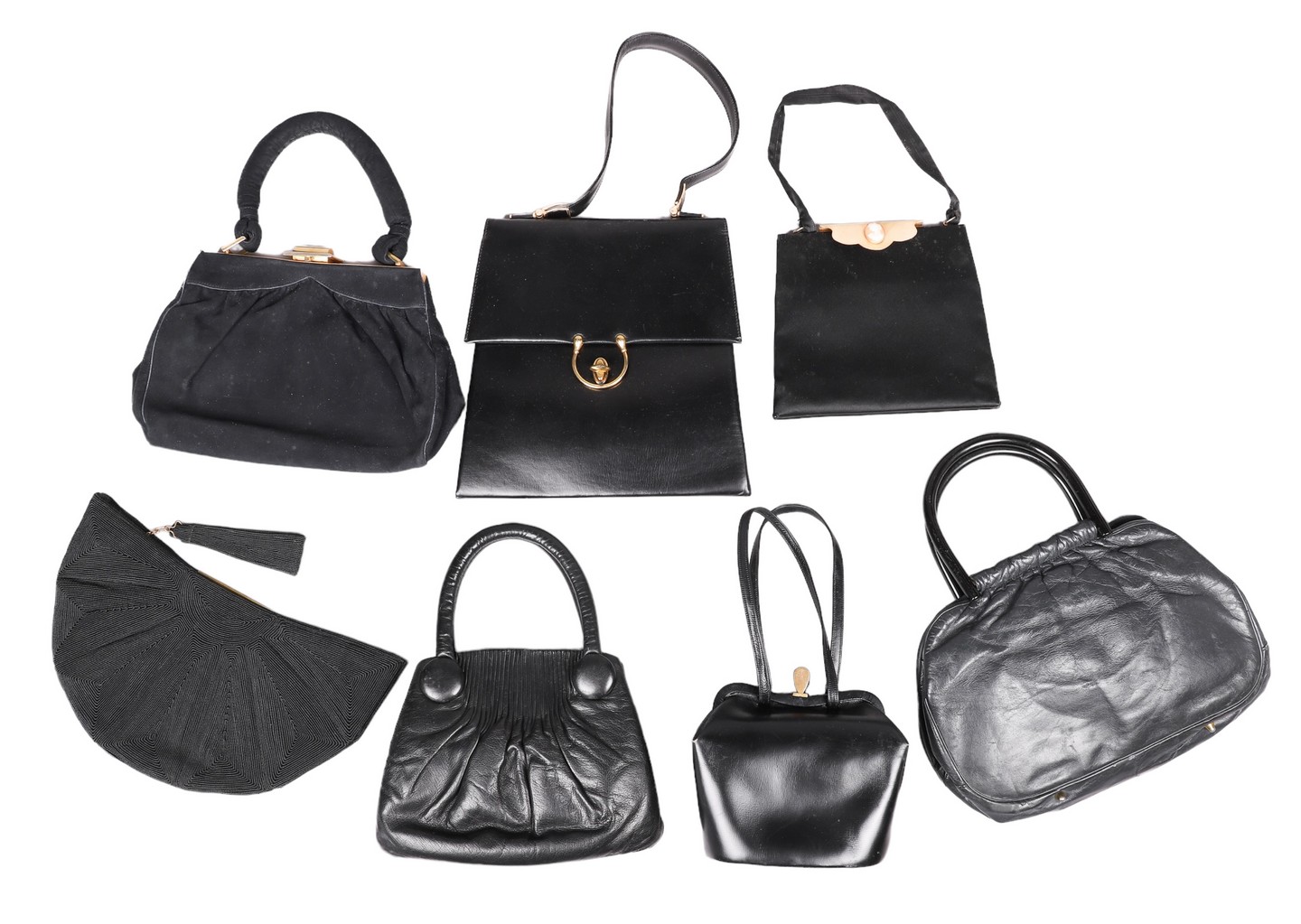 Appraisal: 's- 's ladies handbags to include Bel Aire black leather