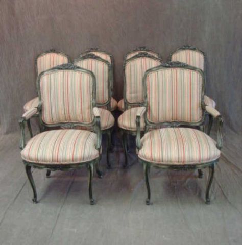 Appraisal: Set of Louis XV style painted dining chairs Central Park