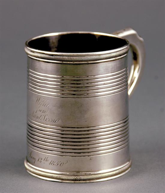 Appraisal: Southern coin silver cup William Ewan Charleston South Carolina circa