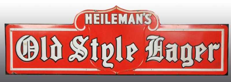 Appraisal: Metal Old Style Lager Beer Sign Description Embossed lettering Condition