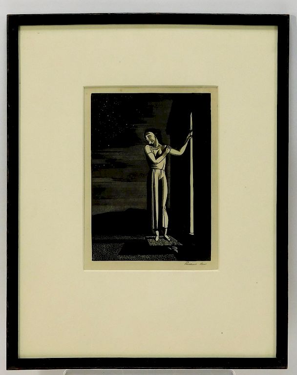 Appraisal: Rockwell Kent Starry Night Woodblock Print Rockwell Kent Starry Night