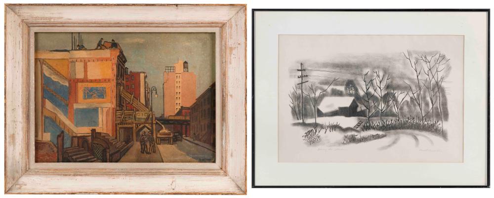 Appraisal: ERNEST FIENE NEW YORK GERMANY - TWO PRINTS IMAGES X