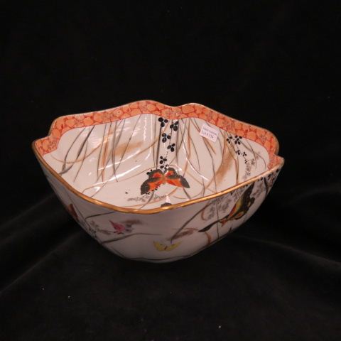 Appraisal: Oriental Porcelain Bowl with Butterflies signed fine detail excellent