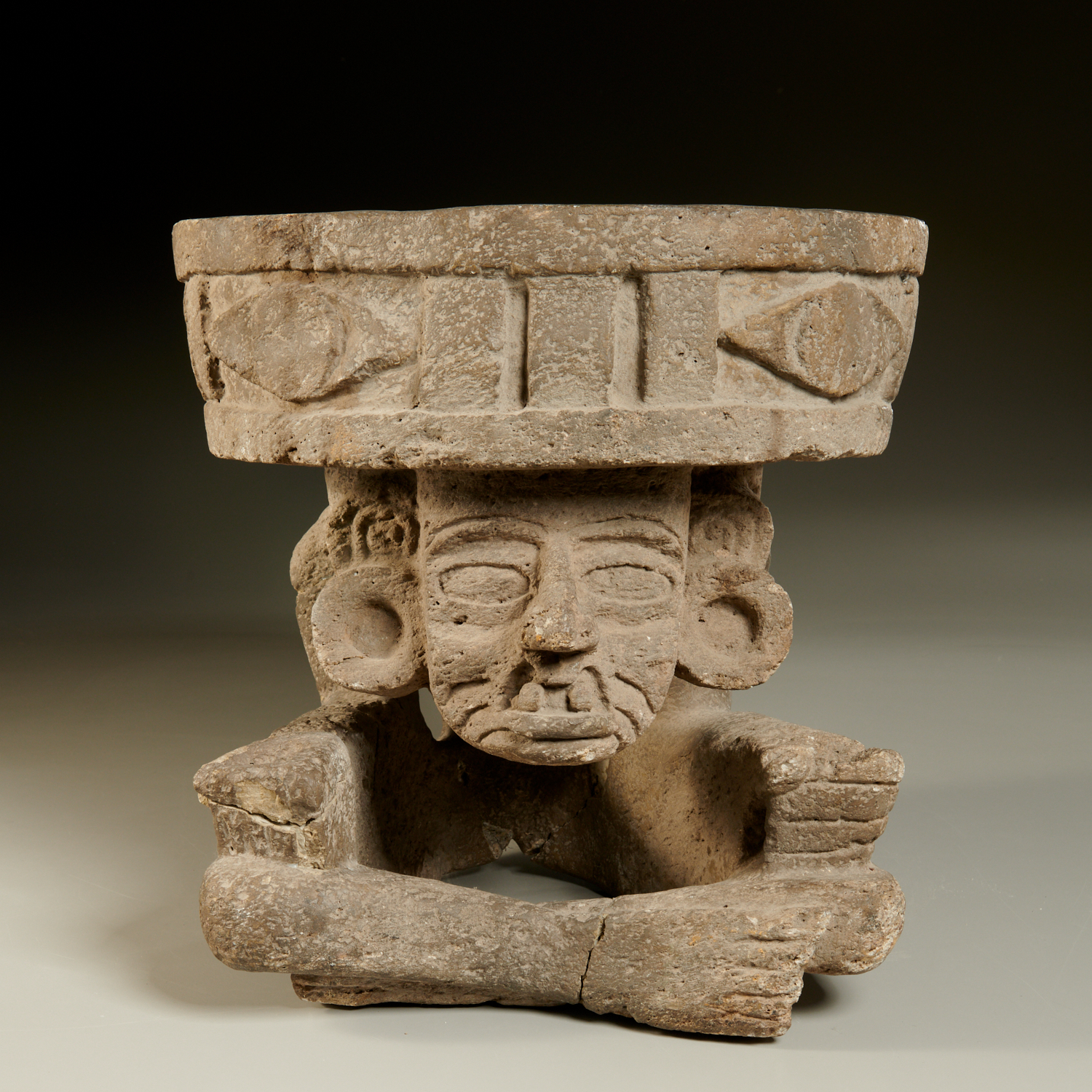 Appraisal: TEOTHIHUACAN OFFERTORY VESSEL EX PARKE-BERNET Possibly BCE- CE Mexico carved