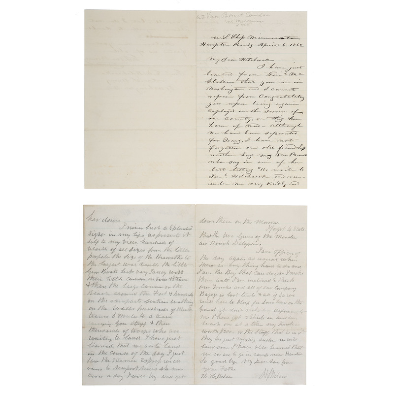 Appraisal: CIVIL WAR A group of documents relating to the Monitor