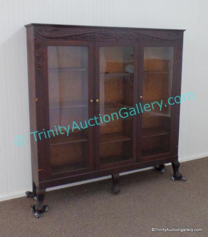 Appraisal: Antique ca 's Oak Curio Display Cabinet This is for