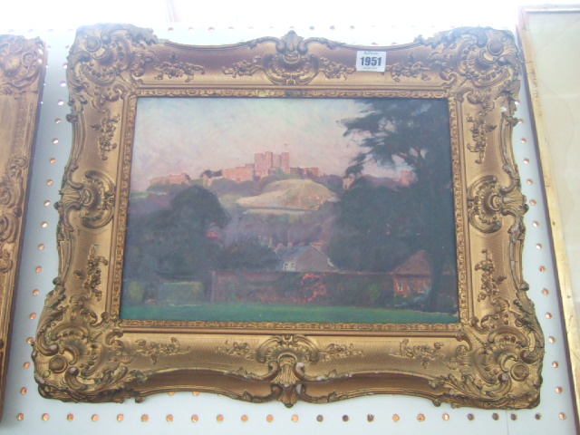 Appraisal: English School late th century Dover castle oil on panel