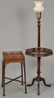 Appraisal: Three mahogany stands including a drop leaf corner stand ht